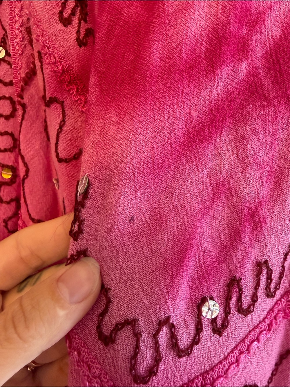 Apple Pink Tie-Dye Embroidered Circle Skirt - Picture 5 of 5